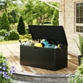 thumbnail image 2 of Soonbuy 100 Gallon Resin Deck Box, Lockable Waterproof Outdoor Storage Box for Patio and Pool, Large Outside Storage Container for Cushions, Package Delivery, Garden Tools, 2 of 7