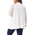 thumbnail image 4 of DARING DIVA Plus Size Cardigans Open Front Panel Long Sleeve Cover Up 3X White, 4 of 5