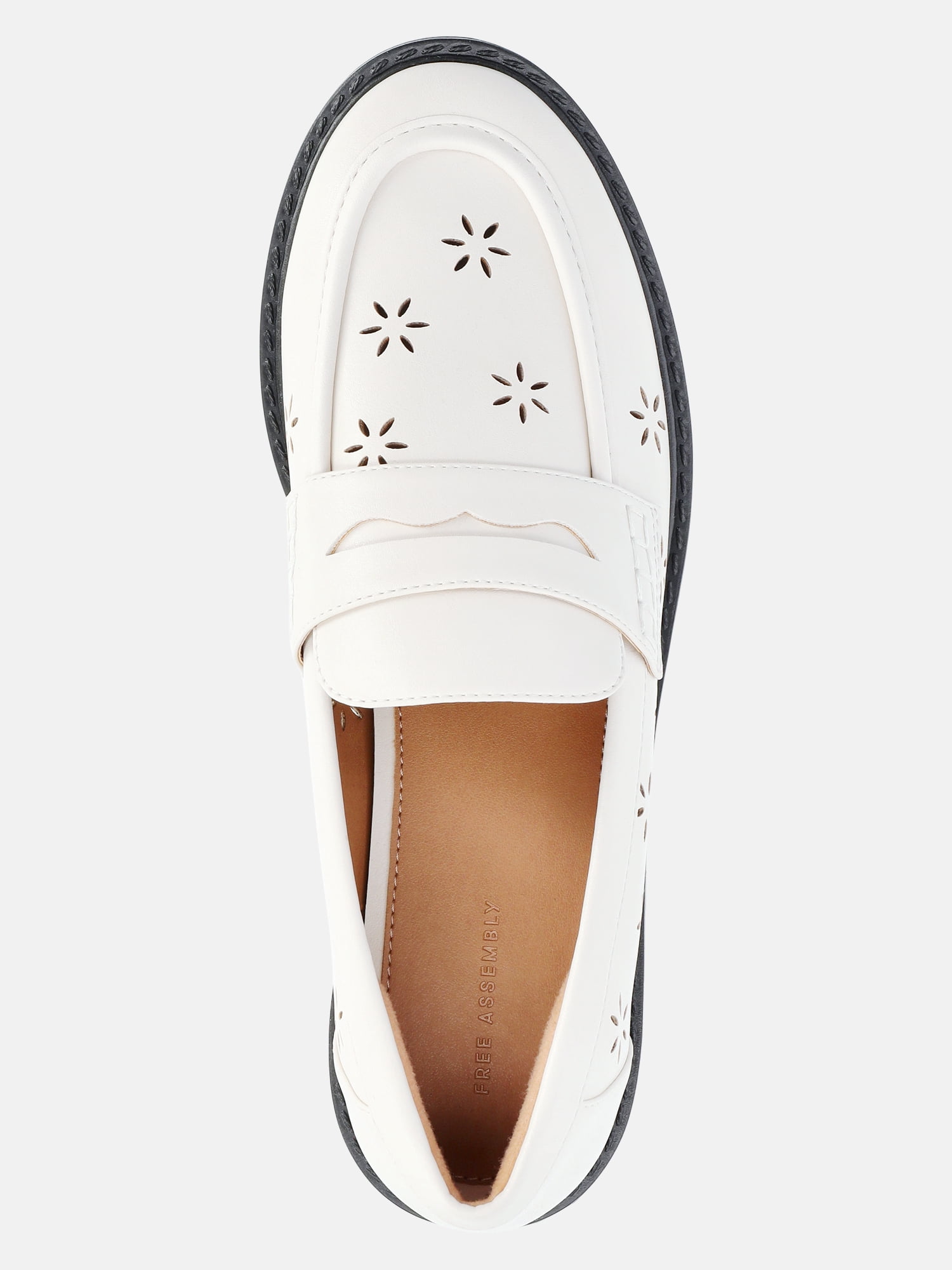 Free Assembly Women's Faux Leather Cut Out Loafers