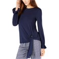 thumbnail image 1 of Michael Kors Blusa con lazo lateral para mujer, azul, pequeña Michael Kors Pull-over, 1 of 2
