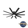 thumbnail image 2 of Hunter 72 inch Outdoor or Indoor Ceiling Fan with LED Light - Black Ceiling Fan with Wall Control, For Patio, Garage, or Porch, Quiet, Standard Mount, 10 Blades - Overton 52618, Matte Black, 2 of 16