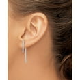 thumbnail image 3 of Sterling Silver Rhodium-Plated Cz Bar Front And Back Post Earrings (35 X 5) Made In China qe15188, 3 of 4