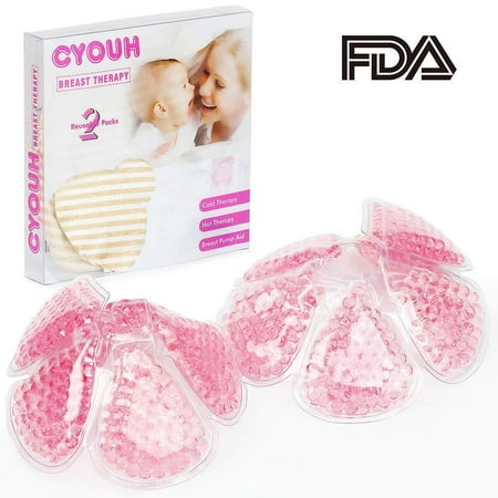 Breast Pads Decrease Engorgement Nursing Pads Encourage Let-Down Breast Ice Pack Hot/Cold Use for Nursing Mothers to Increase Milk Production Suitable for All Breast Pump by CYOUH- Pink