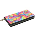 thumbnail image 3 of Leather Wallet 8 X 4.3 In Comfortable Light Waterproof And Durable Zipper Design Easy To Carry Tie-Dye Pattern Rainbow Colors, 3 of 8