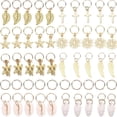 thumbnail image 1 of 50Pcs/Set Gold Shell Snowflake Pendant Rings Hair Clip Accessories for Braid Jewelry, 1 of 5