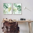 thumbnail image 2 of Layered Lush Green Plant Leaves Botanical & Floral Graphic Art Gray Framed Art Print Wall Art, Set of 2, 2 of 8