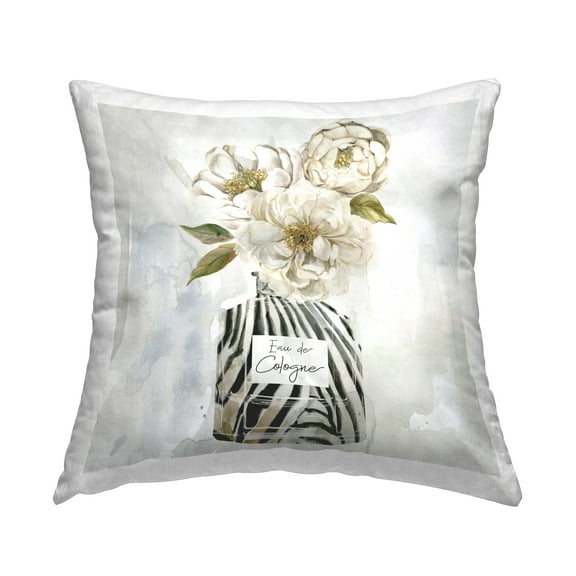 Stupell Industries Feminine Perfume Bouquet Decorative Printed Throw Pillow Design by Carol Robinson.