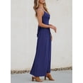 thumbnail image 2 of Vestido CUPSHE para mujer, cuello en V, maxi sol, azul marino, talla XL, 2 of 5
