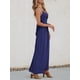 thumbnail image 2 of Vestido CUPSHE para mujer, cuello en V, maxi sol, azul marino, talla XL, 2 of 5