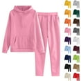 thumbnail image 2 of Girls Sweatsuits 2 Piece Set Kids Solid Color Hoodie and Sweatpants Set for Girls Athletic Tracksuits Joggers Sets Outfits,Pink 15-16 Years, 2 of 3