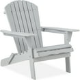 thumbnail image 2 of Best Choice Products Folding Adirondack Chair Outdoor, Wooden Accent Lounge Furniture w/ 350lb Capacity - Gray, 2 of 8