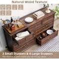 thumbnail image 5 of Joaxswe 7 Drawer Dresser for Bedroom, Mid Century Chest of Drawers, Wood Storage Large Dresser Organizer for Bedroom Living Room Hallway Closet, Brown, 5 of 8