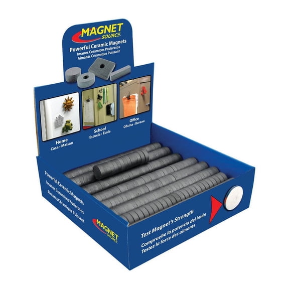 Magnet Source .197 in. L X .75 Dia. in. W Black Disc Magnets 0.7 lb. pull 500 pc
