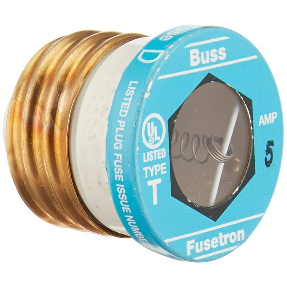 BUSSMANN T-5 - 5 Amp Type T Time-Delay Dual-Element Edison Base Plug Fuse 125V Ul Listed (Pack of 1)