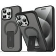 thumbnail image 4 of New Shockproof Metal Frame Matte Bracket Phone Case for iPhone 11 12 13 14 15 Pro Max 16promax Plus Magnetic Hard Cover, 4 of 5