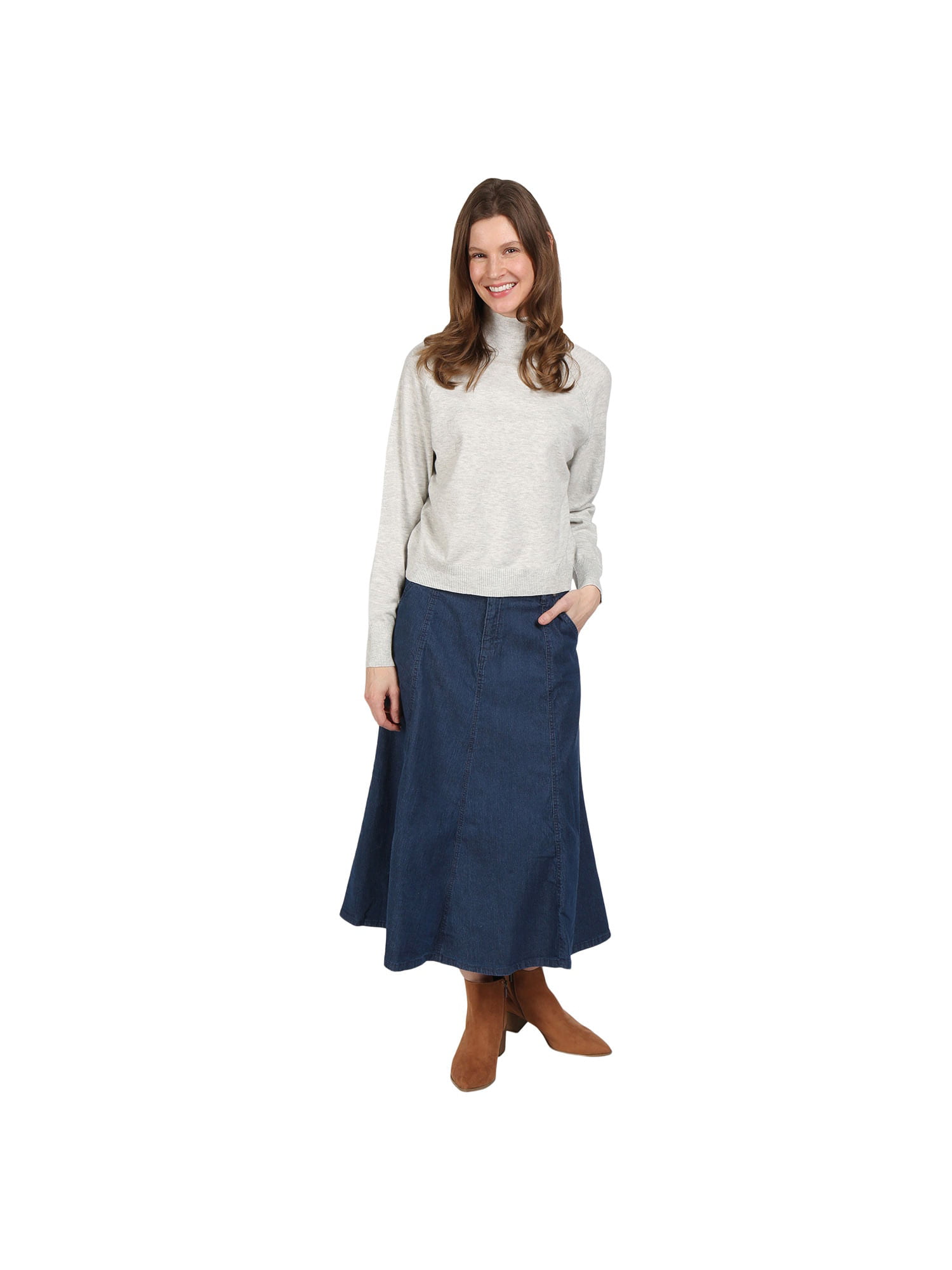 Womens Clothing Skirts Mid-length skirts Rus Synthetic Midi Skirt in Blue 