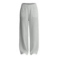 thumbnail image 3 of XXWXYD Girls Linen Pants Palazz𝗈 Loose Straight High Waisted Wide Leg Pants Summer Lightweight Dress Pant for Kids Teen Girl Elastic Waist Pants, 3 of 9