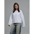 thumbnail image 3 of Women'S Oversized Sweaters Fuzzy Chunky Warm Pullover Sweater White L, 3 of 8