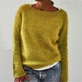 thumbnail image 6 of Women's Sweater Long Sleeve Boat Neck Basic Knitted Sweater Pullover Top Pullover Sweater, 6 of 9