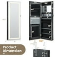 thumbnail image 3 of Giantex 42.5" LED Mirror Jewelry Cabinet, Wall Mounted/Door, Hanging Jewelry Armoire, Black, 3 of 6
