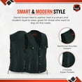thumbnail image 4 of Daniel Smart XS to 10XL Biker Vest for Men Leather motorcycle Vest with Unique Side Laces Design, 4 of 7