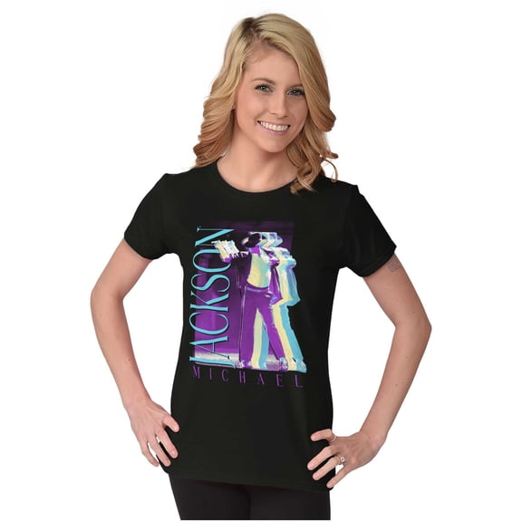 Michael Jackson MJ Dance Glitch Womens Slim Fit Graphic Tee Brisco Brands S