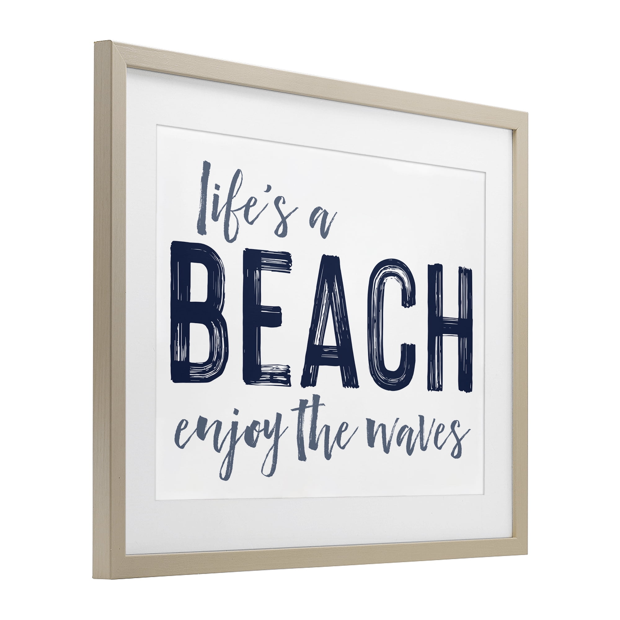 Summer Sentiment Enjoy Waves Birch Framed Print Under Glass, design by Lettered and Lined