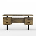 thumbnail image 4 of 60'' Mariposa Home Office Computer Desk - Reclaimed Brown Top, Reclaimed Brown Body, Black Metal, Black Hardware, 4 of 6