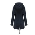 thumbnail image 4 of Women's Waterproof Solid Rain Jacket Outdoor Plus Size Lightweight Hooded Windbreaker Packable Windproof Loose Coat Active Outdoor Raincoat, 4 of 4