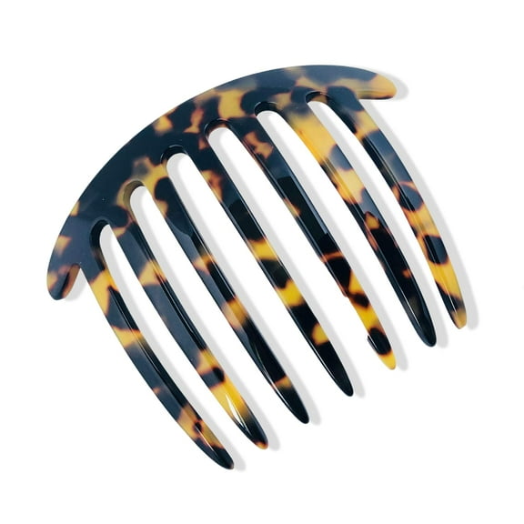 French Amie 7 Teeth Handmade Celluloid Side Hair Comb for Women and Girls