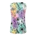 thumbnail image 4 of vigerkar Women's Summer Tank Tops Pleated Crew Neck Floral Solid Loose Fit Casual Sleeveless Flowy Boho Tunic Shirts (Light Purple, S), 4 of 6