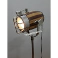 thumbnail image 2 of Retro Hollywood Searchlight Wooden Floor Lamp With Chrome Tripod Stand Decor, 2 of 5