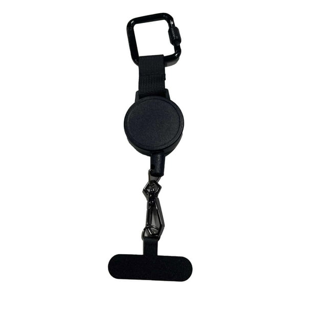 Correa antirrobo para teléfono con clip para cinturón, retráctil, de acero, con mosquetón de bloqueo universal, para evitar caídas, ideal para viajes y senderismo.