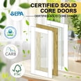thumbnail image 5 of 36" x 80" Interior Frosted Glass Door 5-Lite Solid Core Pantry Slab Door Primed Standard Door For French Bathroom Doors, 5 of 9