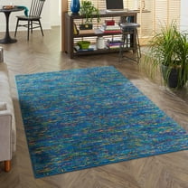 Unique Loom Calypso Collection Area Rug - Mento (7' 10" x 10' Rectangle Navy Blue/Blue)