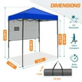 thumbnail image 4 of COOS BAY 6'x4' Instant Pop Up Canopy Tent with Adjustable Sun Wall, Lightweight Compact Portable Canopy with Carry Bag, Blue, 4 of 8