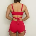 thumbnail image 4 of UTSJKR Womens Swimsuits Two Piece Sport Bathing Suit Side Tie Boyshorts Sets Beach Holiday Swimsuit Casual Summer Swimwear Red S, 4 of 6