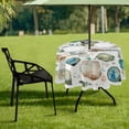 thumbnail image 7 of GZHJMY Outdoor Tablecloth with Zippered Umbrella Hole, Machine Washable, 60-Inch Round, for Indoor Outdoor Gatherings, Seashell Pattern, 7 of 7