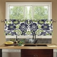 thumbnail image 4 of Yayeee Kitchen Curtains Tier Set of 2 Light Filtering 57"x24" Over Sink Window Panels, Retro Floral Pattern, 4 of 7