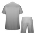 thumbnail image 5 of UVEASISHA Mens Sweat Suit 2 Piece Shorts,Two Piece Tracksuit for Men Fashion Gradient Print Outfits Summer Short Sleeve Muscle Workout Short Sets wiith Pockets and Drawstring Sales Today, 5 of 6