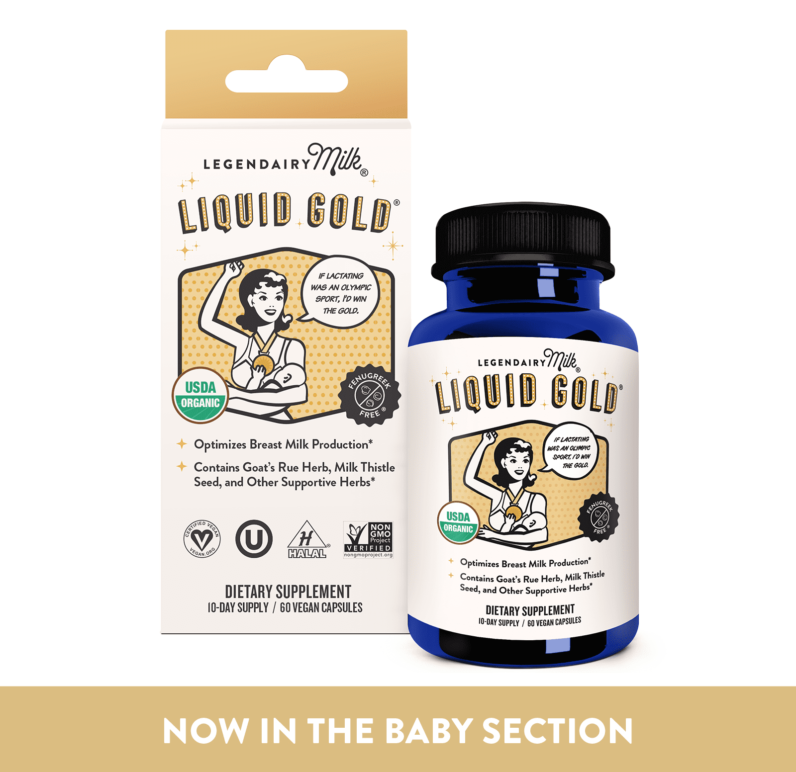 (2 pack) Legendairy Milk Liquid Gold, Lactation Supplement for Increased Milk Production, 60 Count