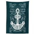 thumbnail image 3 of Ambesonne Anchor Tablecloth Rectangular Table Cover, Hand Drawn Hipster, 60"x84", Dark Blue White, 3 of 4