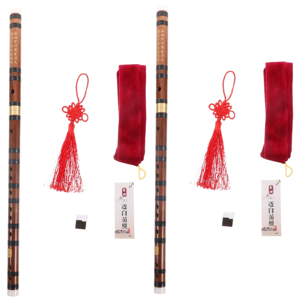 2 Sets Bamboo Flute Lightweight Chinese Instrument
