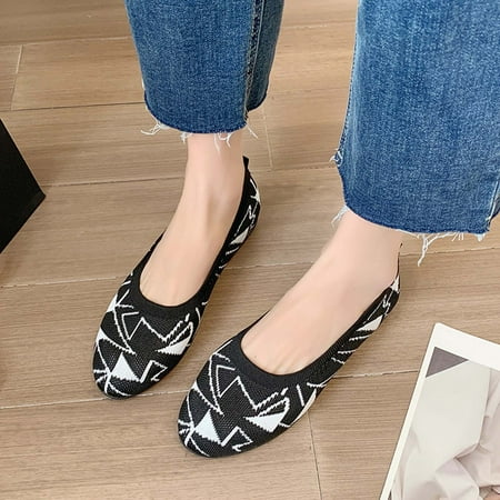 Xysaqa Slip on Work Shoes Women  Dress Shoes for Women Womens Multicolor Round-Toe Flats Shoes Lightweight Soft Sneakers Casual Shoe Nurse Shoes for Women Savings!