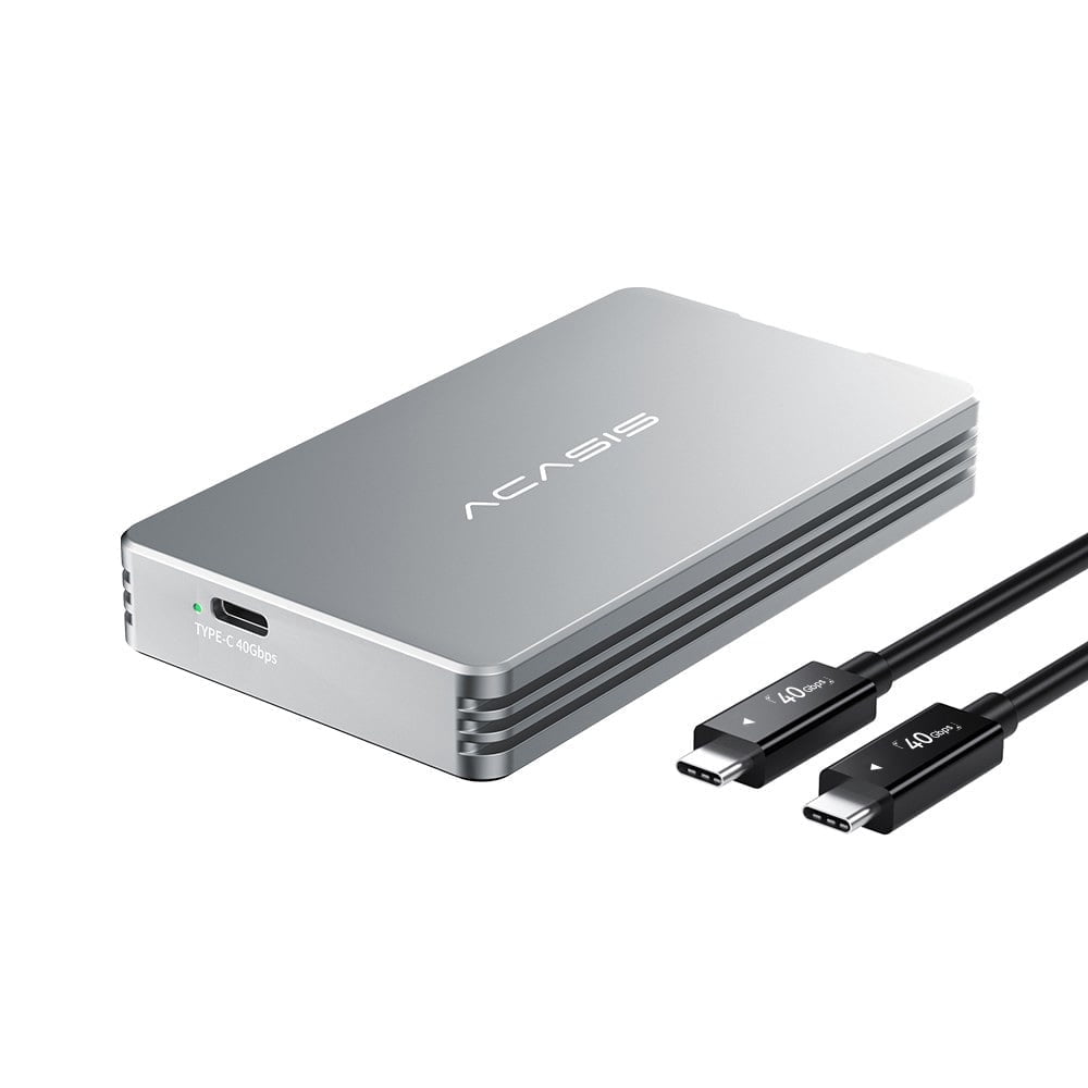 ACASIS TBU401 40Gbps M.2 NVMe SSD Enclosure, USB4, Thunderbolt 4/3 Compatible, Aluminum Housing, Supports 2230/2242/2260/2280, Up to 8TB