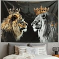 thumbnail image 2 of BCIIG  Black and White Lion Tapestry Art African King and Queen with Crown Tapestries Wall Hanging Wild Animal Home Decor Extra Large Tapestry for Bedroom Living Room Dorm Room, 2 of 6