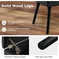 thumbnail image 6 of Favory Vanity Stool Chair with Storage, Multifunctional 20" Makeup Seat with Wood Legs, Ottoman Foot Rest, Upholstered Tufted Makeup Vanity Chair for Dressing Bedroom Living Room,Black,2, 6 of 10