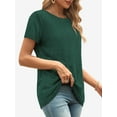 thumbnail image 5 of Womens Short Sleeve Basic Shirts Crewneck Tees Loose Fit Fashion Tops Casual Summer Clothes, 5 of 6
