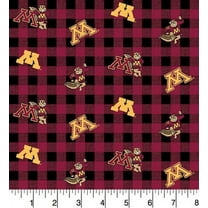 University of Minnesota Cotton Fabric-Sold by the Yard-Buffalo Plaid Design