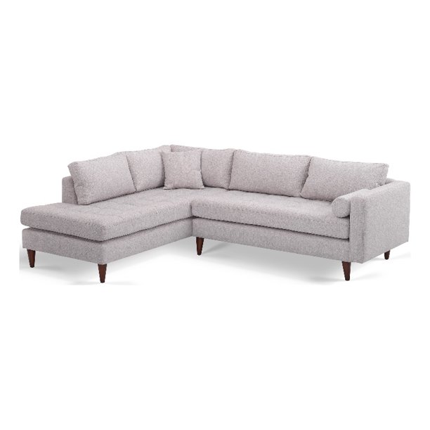 Mineola Light Gray Fabric Modern Living Room Corner Sectional Sofa